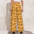 thumbnail image 4 of Palazzo Pants for Women, Hot Dogs Comfy Womens Wide Leg Baggy Pants, Casual Lounge Pants for Women Travel Vacation Outfits, 4 of 5