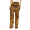 thumbnail image 3 of Bingfone Pajamas For Women,Vintage Map Pajama Pants With Pockets-Large, 3 of 9