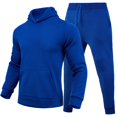 thumbnail image 7 of Matching Family Sweatsuits Lightweight Fleece Hooded Sweatshirt and Sweatpants Set for Cold Weather Cozy Couple Outfits, Blue L, 7 of 7