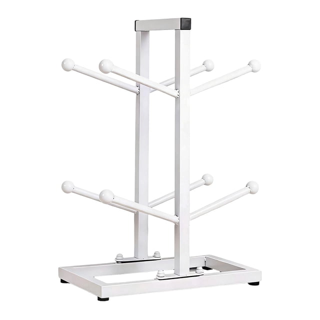 Ethern Ball Display Rack Iron Freestanding Versatile Ball Shelf for Home Gym Soccer White