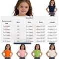 thumbnail image 3 of hengsof Girls Flutter Sleeve Top Summer Solid Color Crewneck Side Drawstring Cute Blouse Casual Daily T-Shirt for Toddler Kids Ages 2-10, 3 of 8
