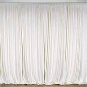 New Creations Fabric & Foam Inc, Seamless Polyester Backdrop Drape Curtain Panel - (Ivory, 10 Ft Wide by 20 Ft High)