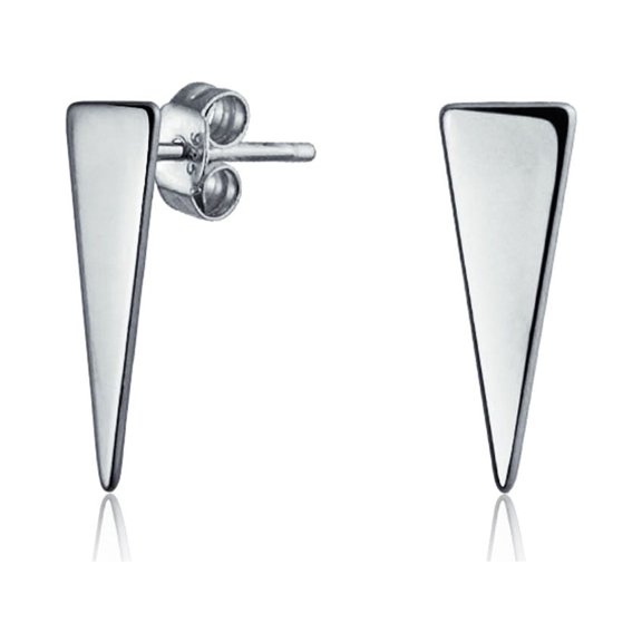 Bling Jewelry Womens Spike Triangle Arrow Tiny Stud Earrings Gold Plated Sterling Silver