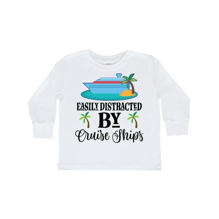 

Inktastic Cruising Easily Distracted by Cruise Ships Gift Toddler Boy or Toddler Girl Long Sleeve T-Shirt