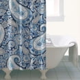 thumbnail image 4 of Blue Pioneer Flower and Paisley Pattern (3) Shower Curtain 36"x72" ,Bathroom Decorative Shower Curtains Set with 12 Hooks,Modern Waterproof Washable Shower Curtain, 4 of 6