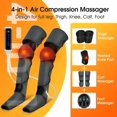 thumbnail image 2 of Leg Massager, Air Compression Thigh, Calf, Knee & Foot Massager for Circulation and Pain Relief, Muscles Relaxation, 2 Heat Levels, 3 Modes 3 Intensities, 2 of 13