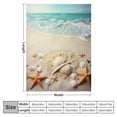 thumbnail image 4 of Chilfamy Starfish Shells Beach Print Throw Blanket for Bed Couch Car - All Seasons Flannel Material - Kids and Adults - 3 Sizes Available 50x60in, 4 of 6