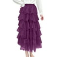 thumbnail image 3 of Sngxgn Skirts Basic Casual Versatile Stretchy High Waist Ribbed Mini Skirt(Purple,One Size), 3 of 9