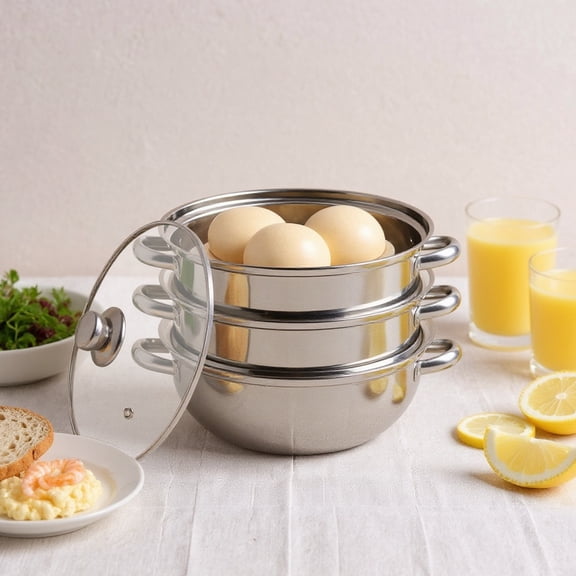 1 PCS 3 Tier Food Steamer Cooker Hot Pot Stainless Steel For Dumpling Vegetable Meat