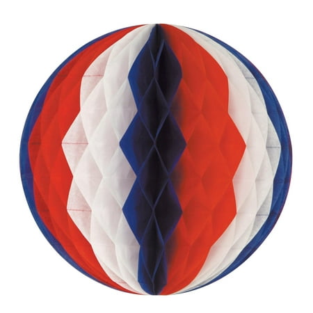 Beistle Patriotic Party Tissue Ball red, white, blue (Case of 24)