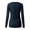 thumbnail image 3 of H2H Women's Cotton-Blend Crew-Neck Staple Top with Long Sleeves NAVY US M/Asia M (CWTTL0250), 3 of 6