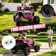 thumbnail image 4 of Xuanlur 24V Ride on Toys for Big Kids, 2 Seater Electric Car w/Parents Remote Control, 4 Wheel Suspension, Max 8MPH, Slow Start, 2X200W Motors, Bluetooth, Music, LED, Ride on UTV for Ages 3-6, Pink, 4 of 7