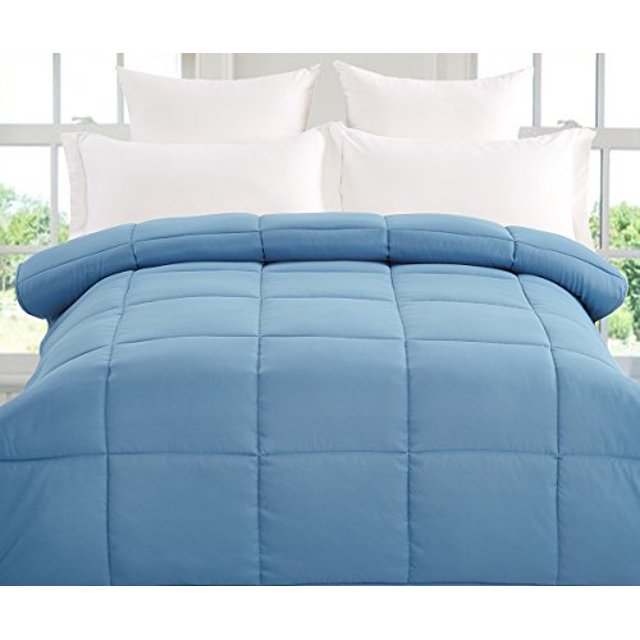 Down Alternative Comforter (Calm Blue, Queen) - All Season Comforter - by Natural Comfort