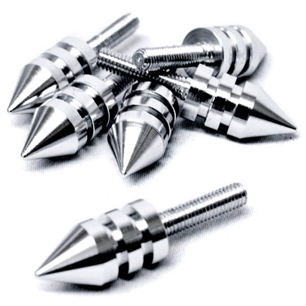 Krator Silver Motorcycle Spike Bolt Screw Fairings 6pcs Compatible with