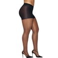 thumbnail image 2 of Hanes Curves Women's Silky Sheer Control-Top Pantyhose with Toe Black 1X/2X, 2 of 8