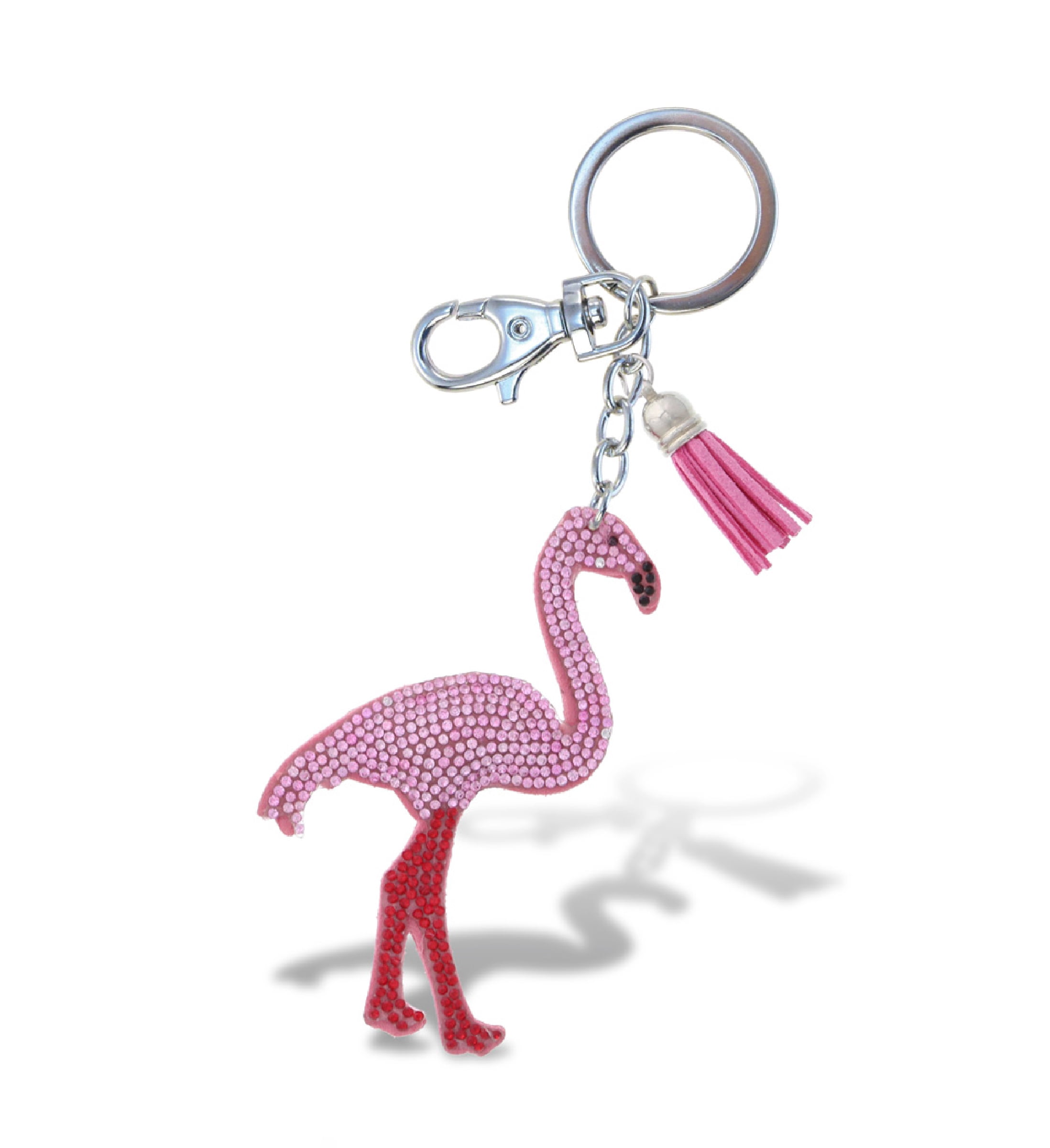 Flamingo Keychain Keyring Handbag Fur Bag Charm Pendant Girl Gift Decorative 