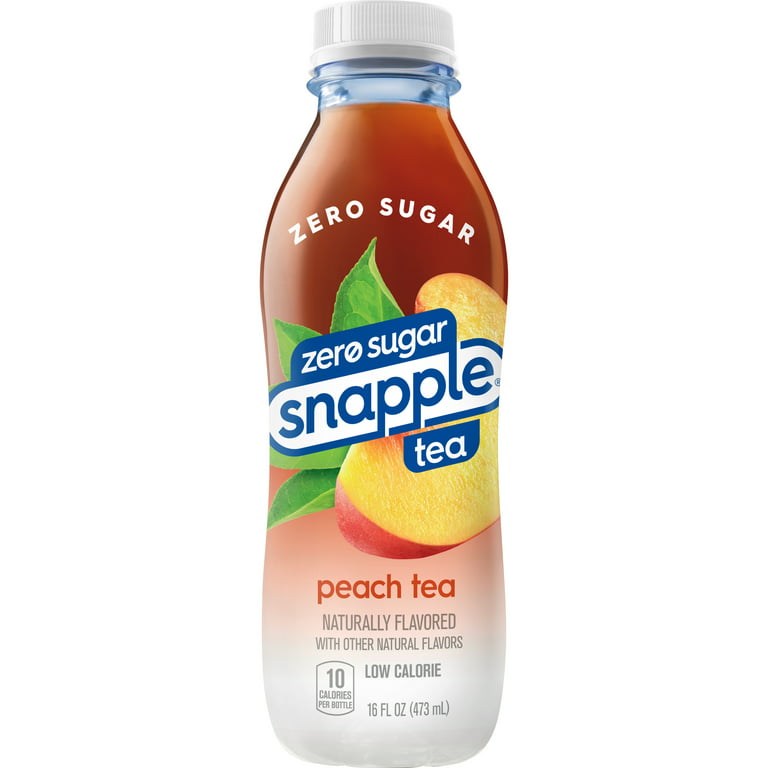 Snapple Zero Sugar Peach Tea Juice Drink, 16 fl oz, Bottle 