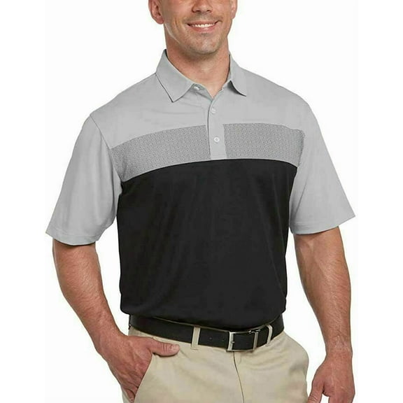 NEW!!! Pebble Beach Mens Short Sleeve Performance Polo (Black, Small)
