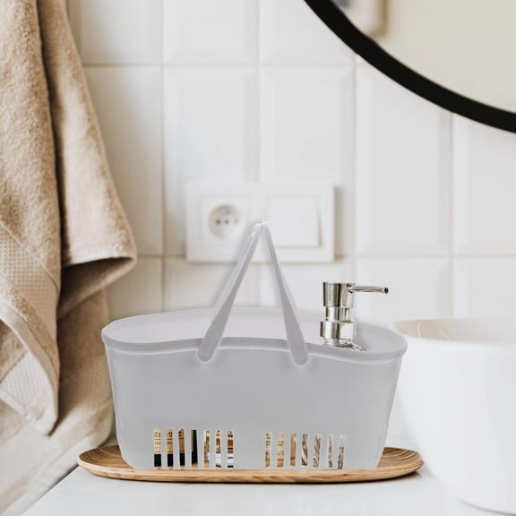 LOLIPPYY Grey Multi-Purpose Plastic Storage Container for Bathroom Essentials and Sundries, 1 Piece Organizer