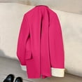 thumbnail image 4 of Womens Blazer Business Office Jacket Casual Slim Fitting Notched Lapel Open Front Long Long Sleeve Work Button Down Cardigan Hot Pink XL, 4 of 4
