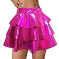 thumbnail image 2 of Posijego Girls Layer Metallic Skirts Tiered Ruffled Pleated Party Dance A- Line Skirt Elastic Waist Evening Performance, 2 of 4