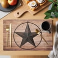 thumbnail image 2 of Western Star Retro Placemats Set of 6, Country Farmhouse Brown Wooden Grain Placemats for Dining Table, Place Mats for Kitchen Tabletop, Waterproof Wipeable Dining Table Mats Set, 2 of 9