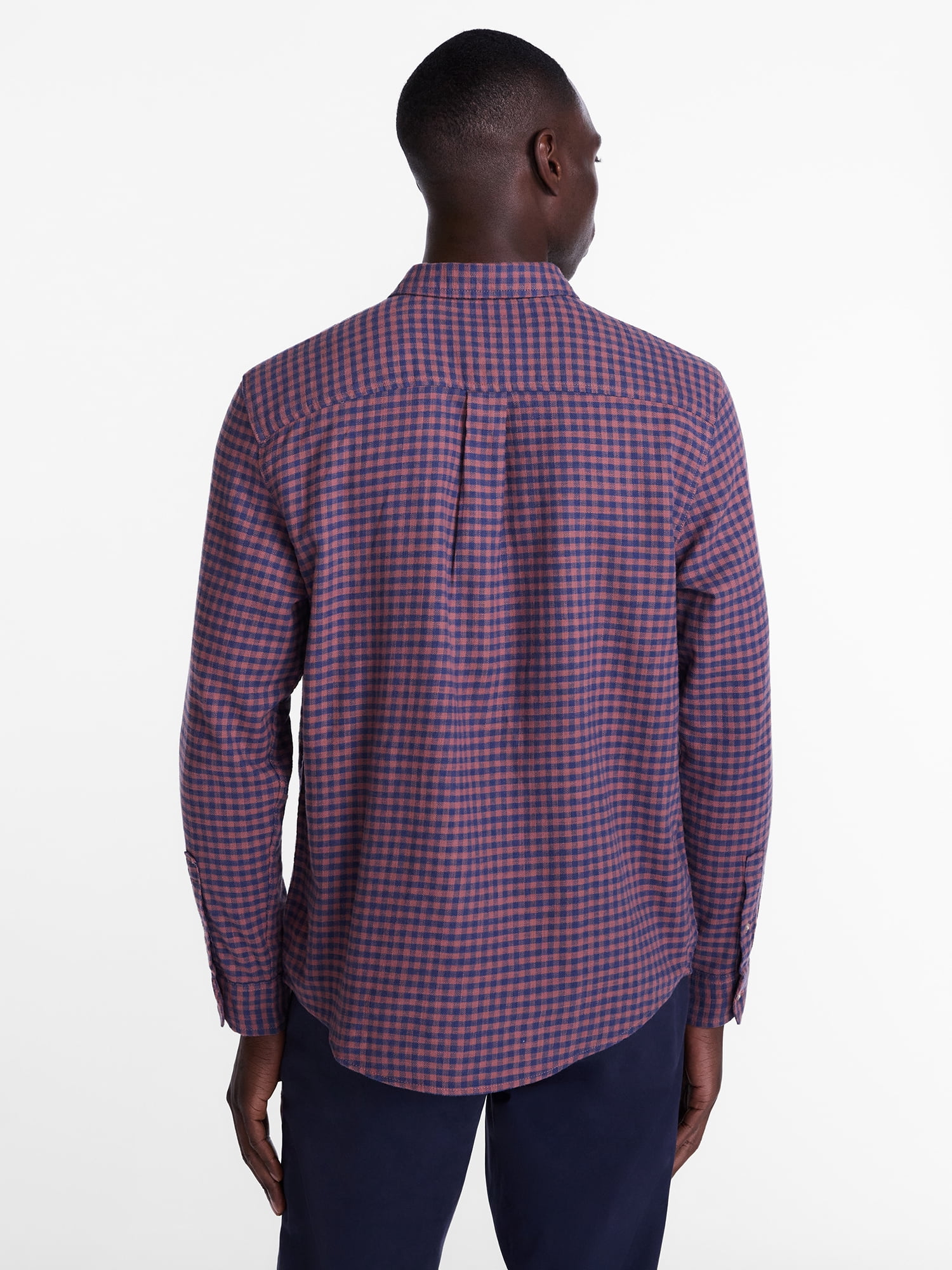 George Men's and Big Men's Slub Cotton Shirt with Long Sleeves, Sizes S-3XL