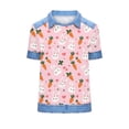 thumbnail image 6 of Mifsaly Waffle-Knit Easter Shirts for Women Floral and Cute Animal Printed T-Shirts Collared Short Sleeve Casual Tops Happy Festival Basic Tee XXL, 6 of 6