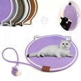 thumbnail image 2 of Alfombrilla para gatos, 3 en 1, almohadilla para rascar multifuncional con juguete divertido, 50 cm, azul con pelota de juguete, 2 of 5