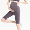 thumbnail image 3 of WMTBSRSW Women's Maternity Shorts Pregnancy Underwear Shhort Leggings Over The Belly Seamless & Supportive Over Bump Purple Medium, 3 of 6