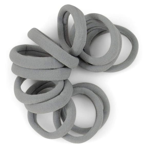 GrayHair Ties - Extra Gentle Soft and Stretchy Nylon Fabric Ponytail Holders - 12 Pack
