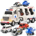thumbnail image 1 of Vehículo de juguete TEMI Ambulance Truck con helicóptero, coche de policía, 1 of 9