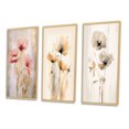 thumbnail image 3 of Designart "Vibrant Poppies in Coral Shades II" Floral Framed Wall Art Set Of 3 - Coral Floral Frame Canvas Set For Living Room Decor, 3 of 7