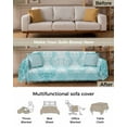 thumbnail image 3 of Turquoise Damask Sofa Covers for 3 Cushion,Washable Couch Cover for Sectional Sofa Slipcovers with Tassel,Luxury Medallion Vintage Paisley Boho Floral Loveseat Covers Futon Cover Throw Blanket 71x118, 3 of 8