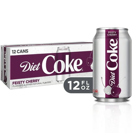 Diet Coke Fiesty Cherry Diet Soda Pop Soft Drink, Fridgepack, 12 fl oz, 12 Pack