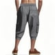 thumbnail image 4 of pstuiky Pantalones cortos para hombre, Pantalones cortos de cintura media para hombre, con bolsillo y cordón, de color liso, con pies fruncidos, para exteriores Pantalones cortos de golf, 4 of 8