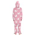 thumbnail image 3 of White Swans and Hearts Pattern One Piece Pajamas Soft Jumpsuit Cozy Sleep and Play Romper Zipper and Pockets 7T-8T, 3 of 8