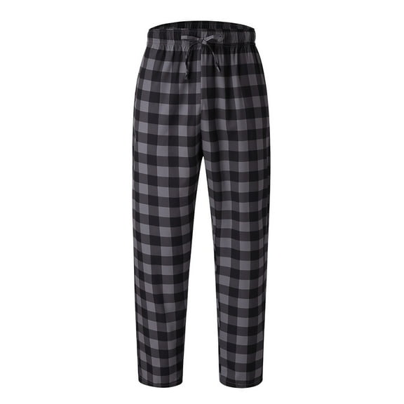 Mens Pants Men's Casual Plaid Loose Sport Plaid Pajama Pants Trousers