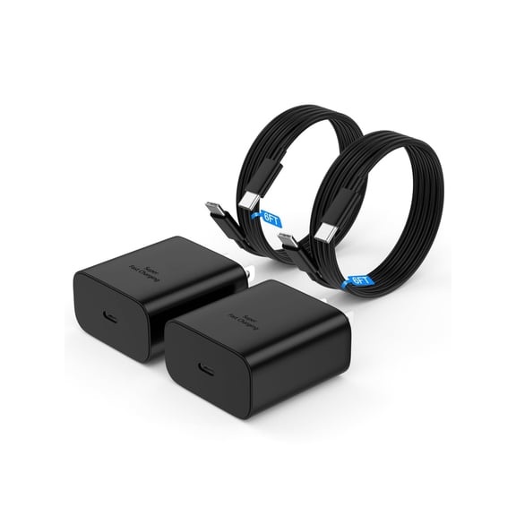 TianQiW 2 Pack 45W PPS USB C Super Fast Charger Block with 5.9FT USB C to USB C Cables, Compatible with Samsung Galaxy S Series, Note, Galaxy Tab, Pixel and USB C Devices