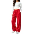 thumbnail image 2 of LUGOGNE Boys Girls Fleece Lined Sweatpants Kids Wide Leg Winter Pants with Pockets Comfortable Loose Lounge Track Pants, 2 of 9