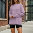 thumbnail image 4 of SUNBS T Shirts for Women Oversized Long Sleeve Basic Crewneck Tee Fall Winter Casual Blouses, Sizes S-3XL, 4 of 9