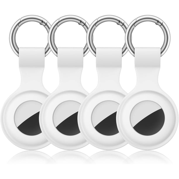 Paquete de 4 Fundas AirTag para Apple AirTag 2021, antipérdida para AirTags, Compatible con Llavero AirTag, antiarañazos para AirTags, Funda Protectora para Apple AirTags, Accesorios (4 Negro)