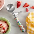 thumbnail image 3 of The Pioneer Woman Sweet Romance Stainless Steel Trigger Ice Cream Scoop with Decorative Handle, 3 of 5