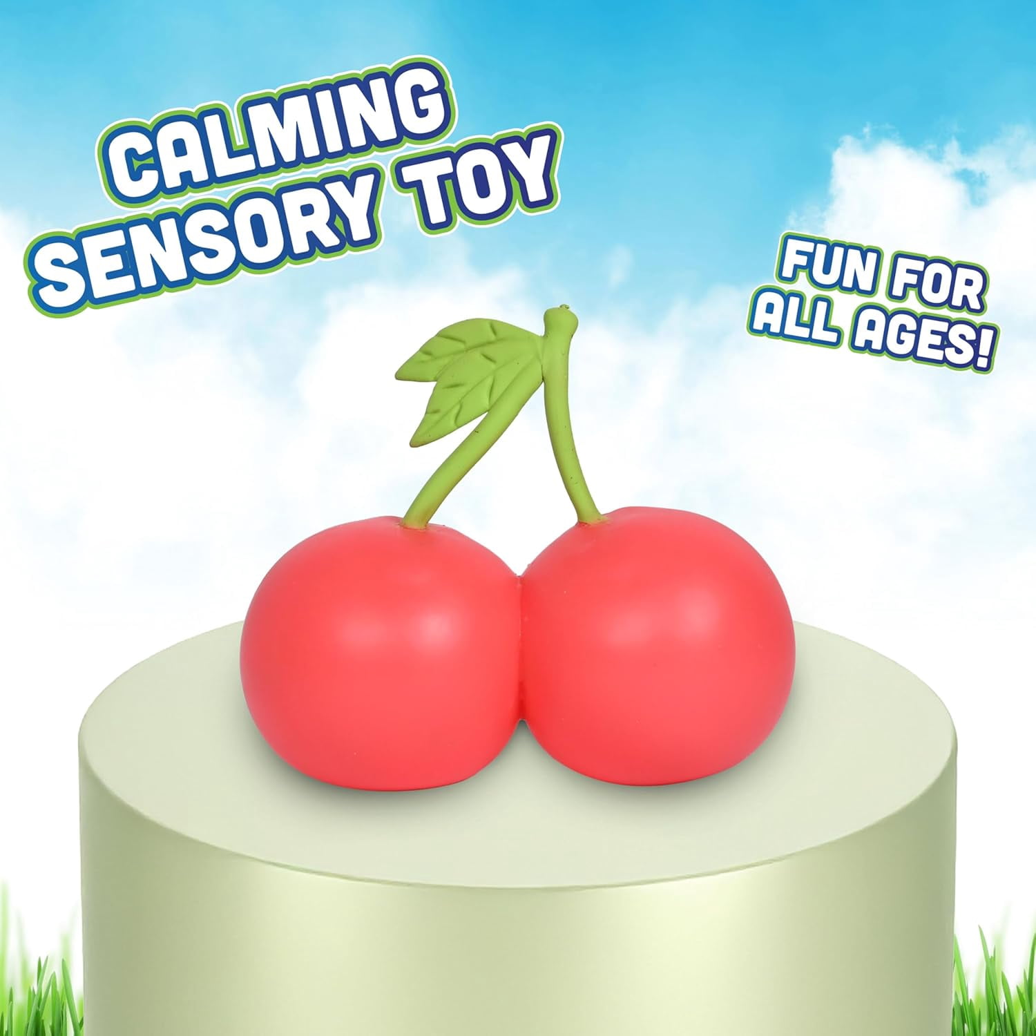 Decorative Cherry Squishy Accessory - 5.5" Realistic Fruit Tension Relief Squeeze Ball for Home Wellness