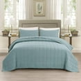 thumbnail image 2 of EMME Queen Quilt Set Soft Microfiber Bedspread Lightweight Reversible Bed Coverlet Full Size Comforter Sets for All Season 3 Piece Bedding Set(Square Pattern,Lake Blue), 2 of 6
