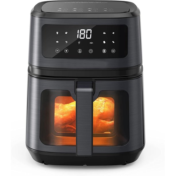 Air Fryer 5.3 Quart, 8 in 1 Compact Air Fryers with Visible Cooking