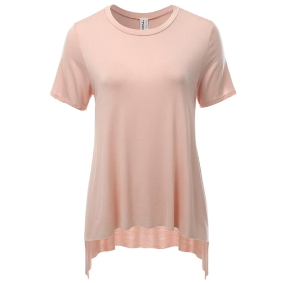 FashionOutfit Women's Super Strech Comfortable Side Slit Long Plus size Tops