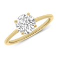 thumbnail image 2 of 14K Yellow Gold Round Cut Lab Grown Diamond Basket Split Shank Solitaire Engagement Ring - 2 Carat | E-F Color, VS1-VS2 Clarity (Ring Size: 10), 2 of 3