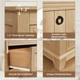 thumbnail image 2 of Joaxswe 6 Drawer Dresser Farmhouse Brown Soft Close Drawers 54 Inch Wide, 2 of 8