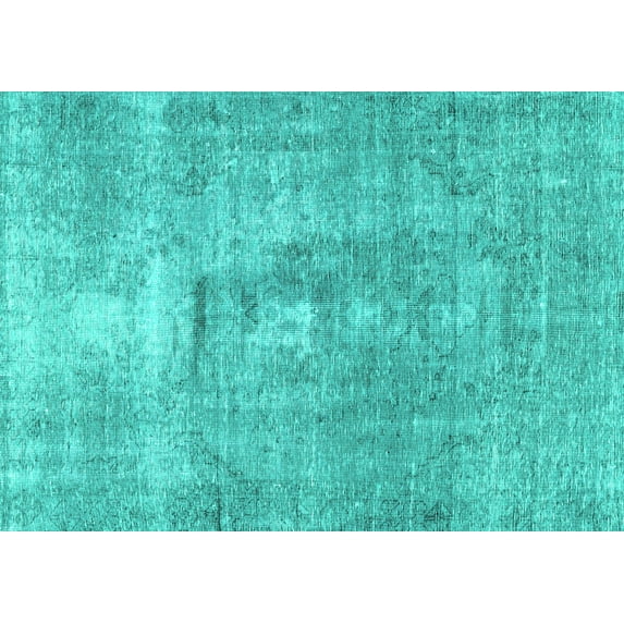 Ahgly Company Indoor Rectangle Persian Turquoise Blue Traditional Area Rugs, 7' x 9'